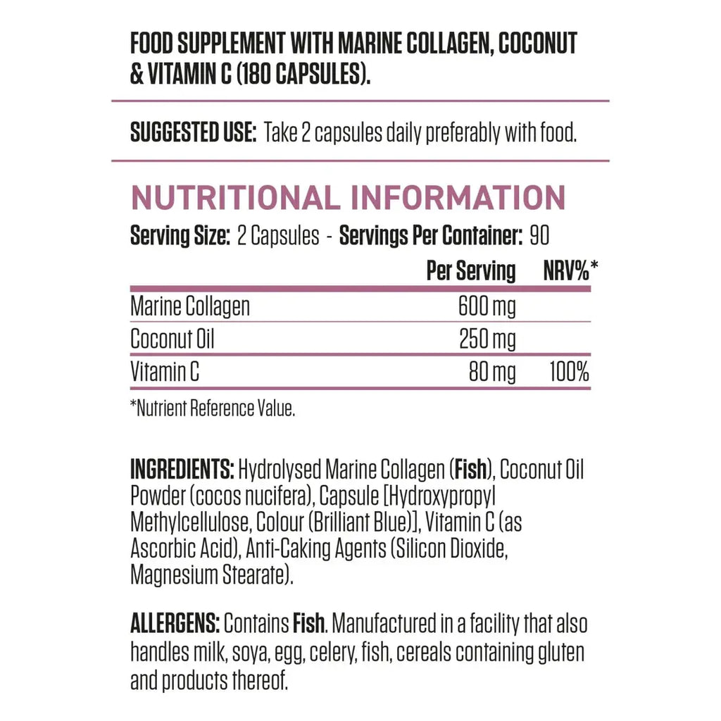 Applied Nutrition Collagen + Coconut 180 Capsules Puzzle Supps
