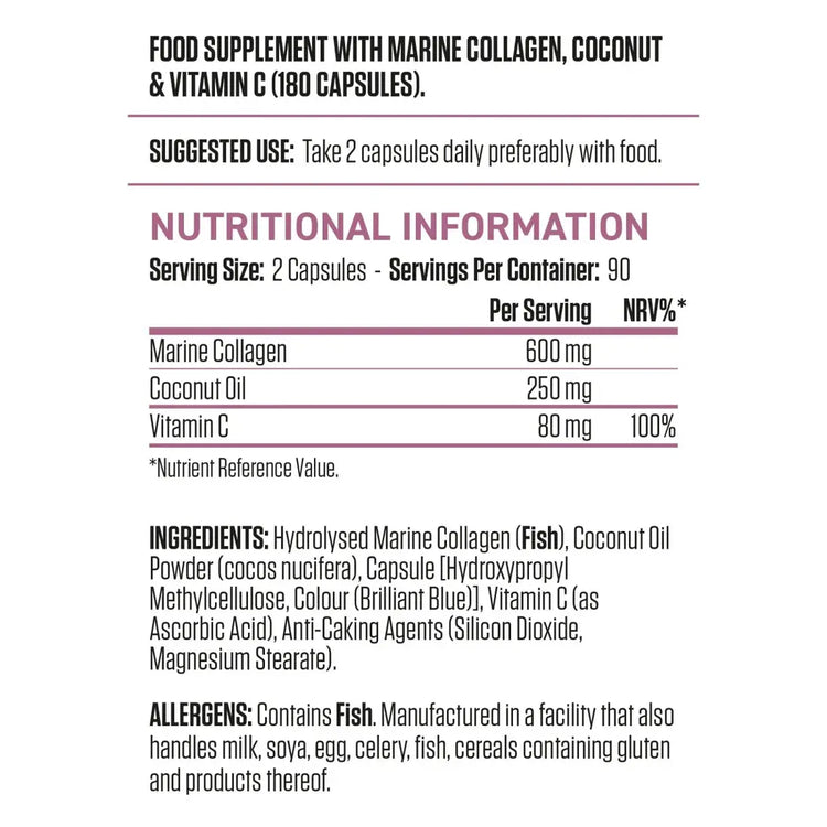 Applied Nutrition Collagen + Coconut 180 Capsules Puzzle Supps