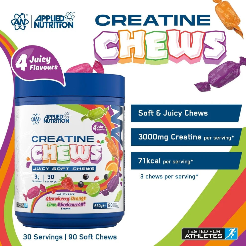 Applied Nutrition Creatine Chews 3g Creatine • 90 Soft Chews • 30 Servings Puzzle Supps