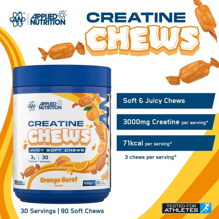 Applied Nutrition Creatine Chews 3g Creatine • 90 Soft Chews • 30 Servings Puzzle Supps