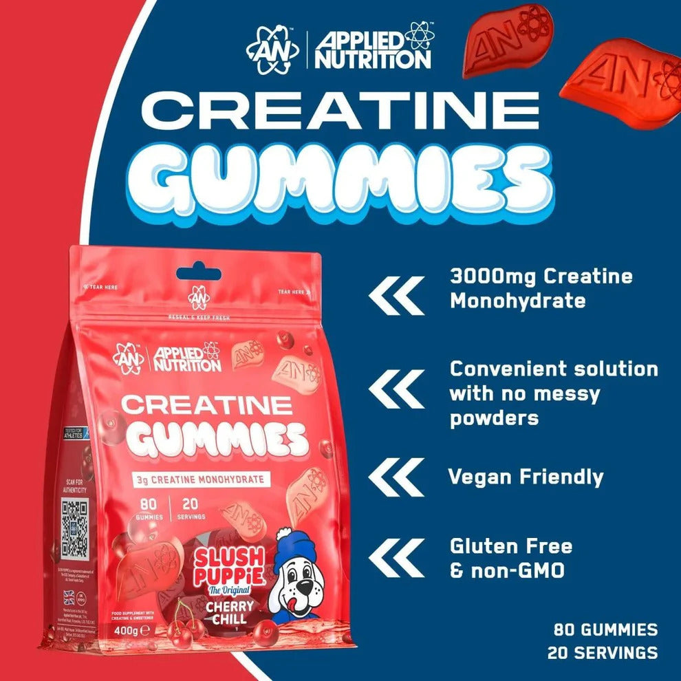 Applied Nutrition Creatine Gummies,  80 Gummies, 3000mg Creatine Monohydrate Per Serving Applied Nutrition