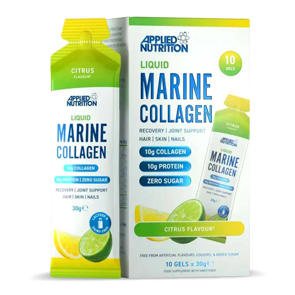 Applied Nutrition Liquid Marine Collagen, Supports Bones & Joints 10pcs Gel Puzzle Supps