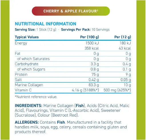 Applied Nutrition Marine Collagen Stick Pack (Pack of 10x12g) Applied Nutrion