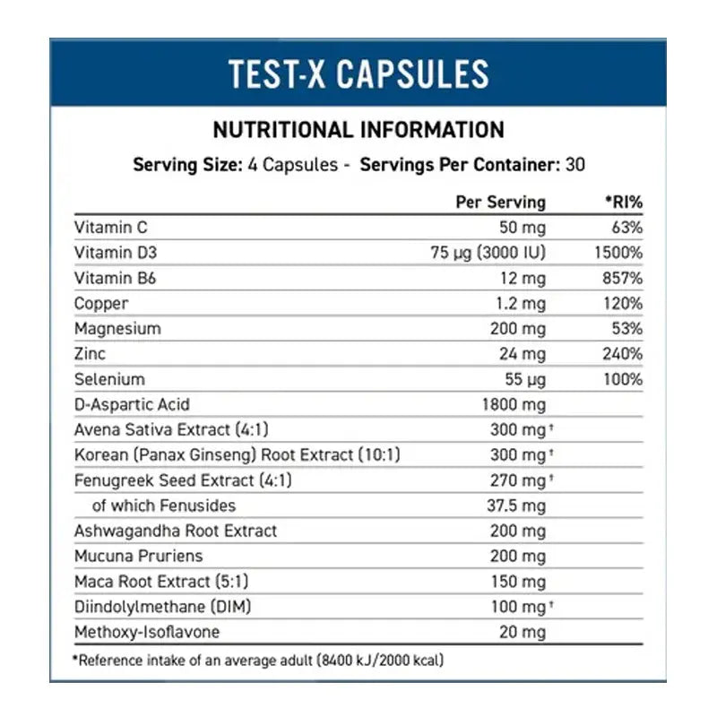 Applied Nutrition Test X, 120 Capsules, Supports Testosterone Production Applied nutrition