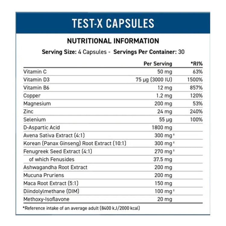 Applied Nutrition Test X, 120 Capsules, Supports Testosterone Production Applied nutrition