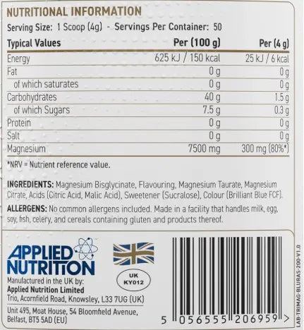 Applied Nutrition tri-Magnesium Powder, 200 Gm, Reduce Tiredness & Fatigue Applied Nutrition