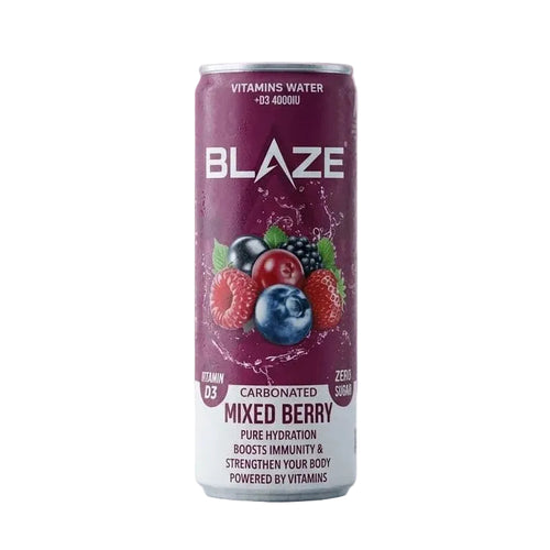 BLAZE Vitamins Water – Zero Sugar Carbonated Hydration 12x355ml Puzzle Supps