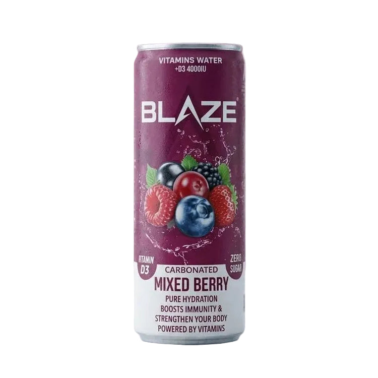 BLAZE Vitamins Water – Zero Sugar Carbonated Hydration 12x355ml Puzzle Supps