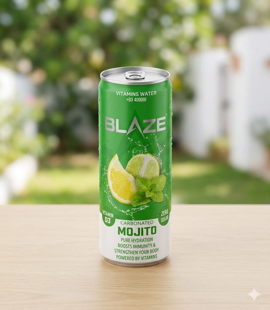 BLAZE Vitamins Water – Zero Sugar Carbonated Hydration 12x355ml Blaze