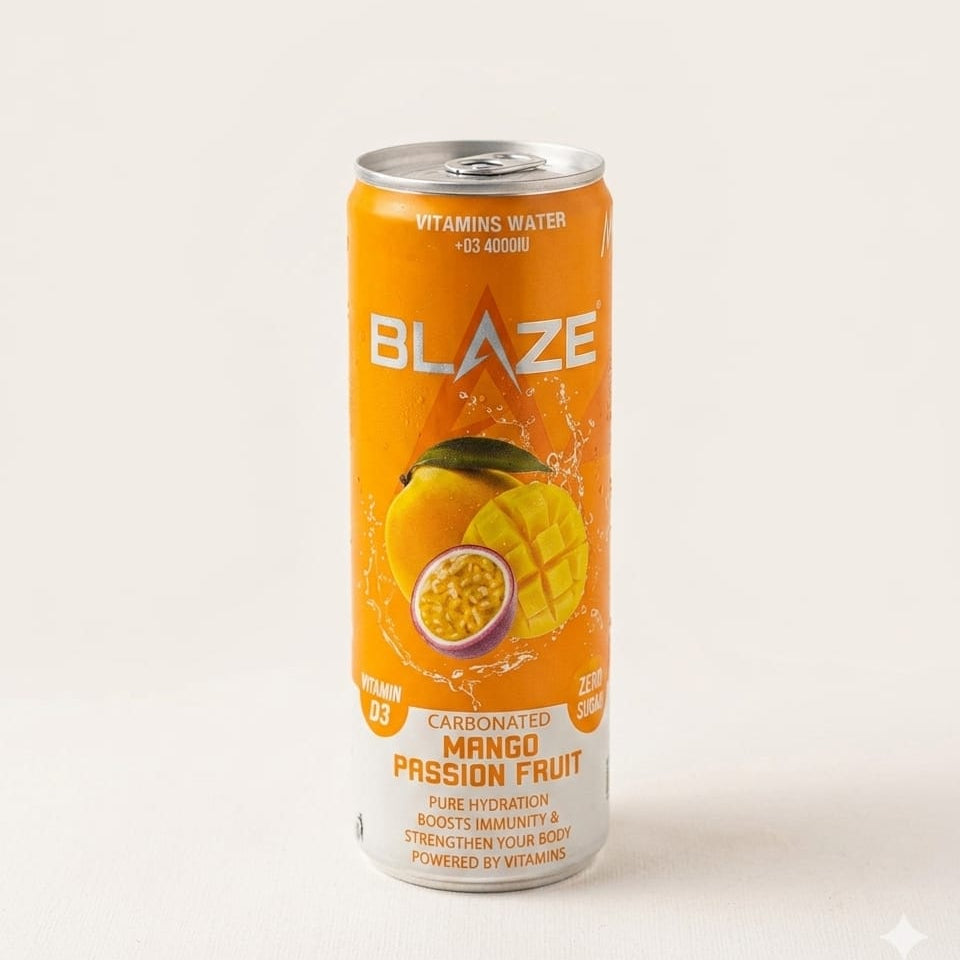 BLAZE Vitamins Water – Zero Sugar Carbonated Hydration 12x355ml Puzzle Supps