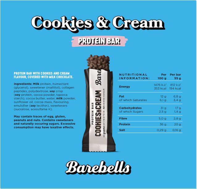 باربيلز بار بروتين (55 جرام × 12 قطعة) 660 جرام