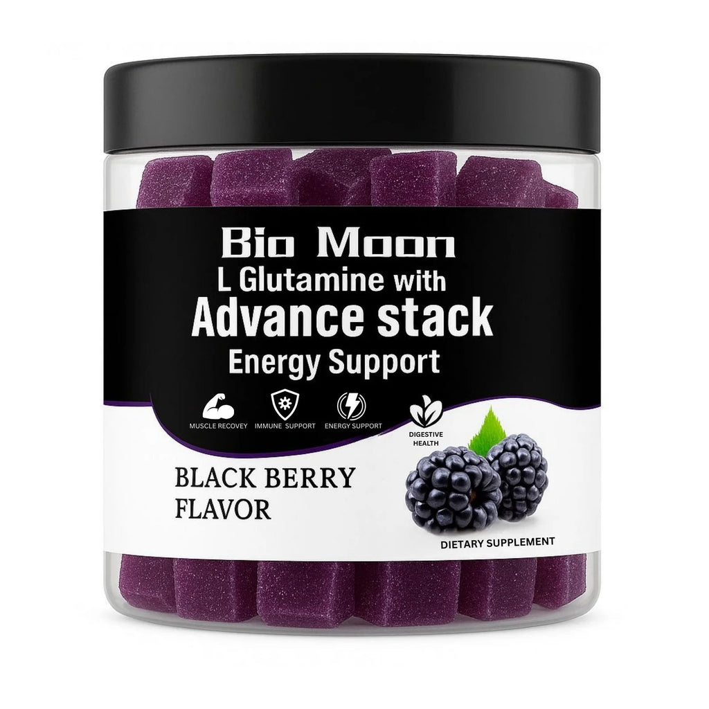 Bio Moon L-Glutamine with Advance Stack Gummies – Blackberry 150 gummies Puzzle Supps