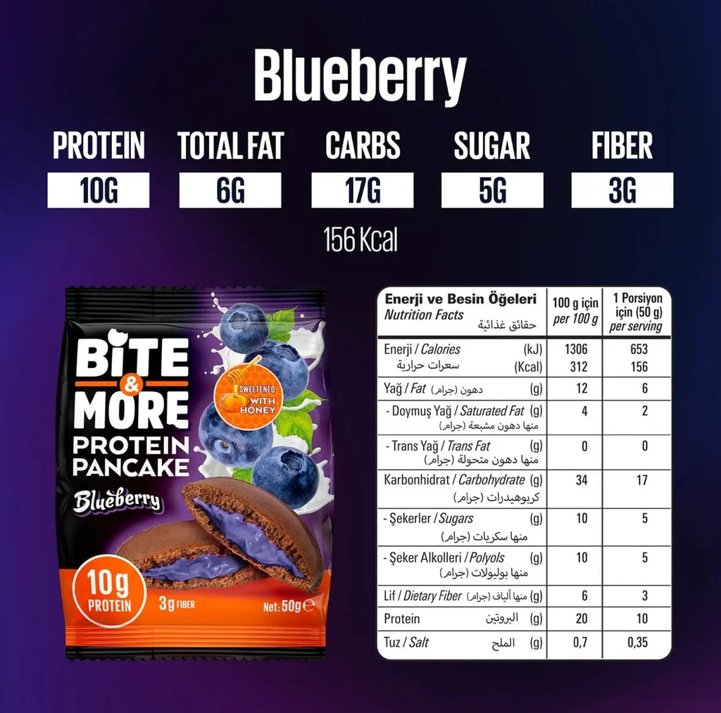 Bite & More High-Protein Pancake (10g Protein) - Muscle Recovery & Sustained Energy 50g each Bite & More