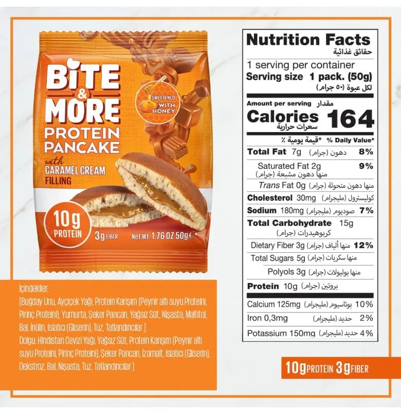 Bite & More High-Protein Pancake (10g Protein) - Muscle Recovery & Sustained Energy 50g each Bite & More