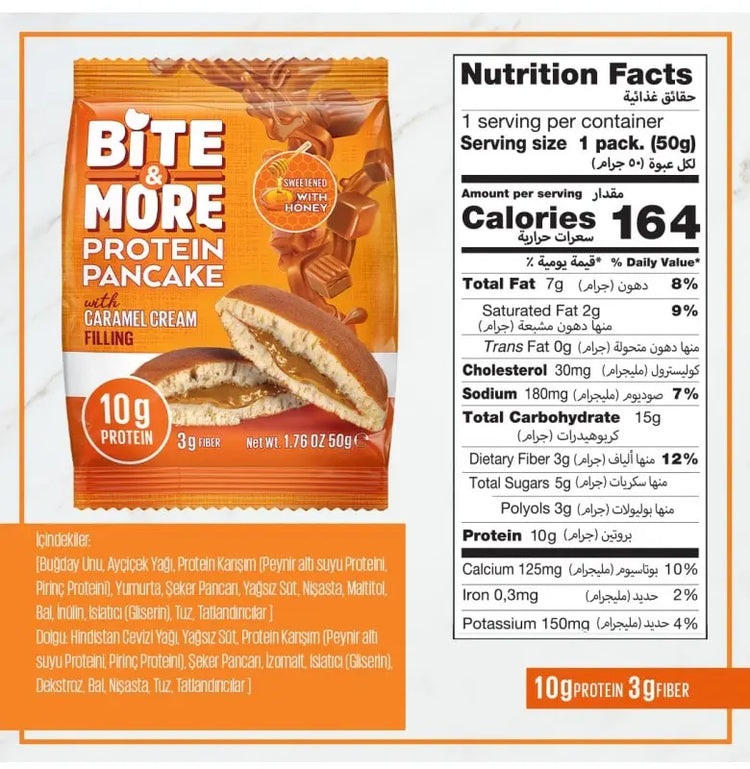 Bite & More High-Protein Pancake (10g Protein) - Muscle Recovery & Sustained Energy 50g each Bite & More