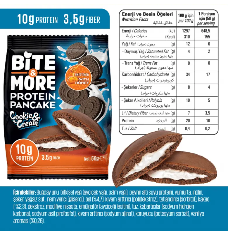 Bite & More High-Protein Pancake (10g Protein) - Muscle Recovery & Sustained Energy 50g each Bite & More