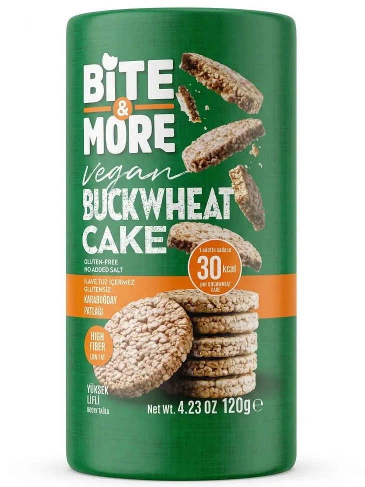 Bite & More Vegan Crunch Cakes – Gluten‑Free, Low‑Calorie, No Added Salt (120g) Bite & More
