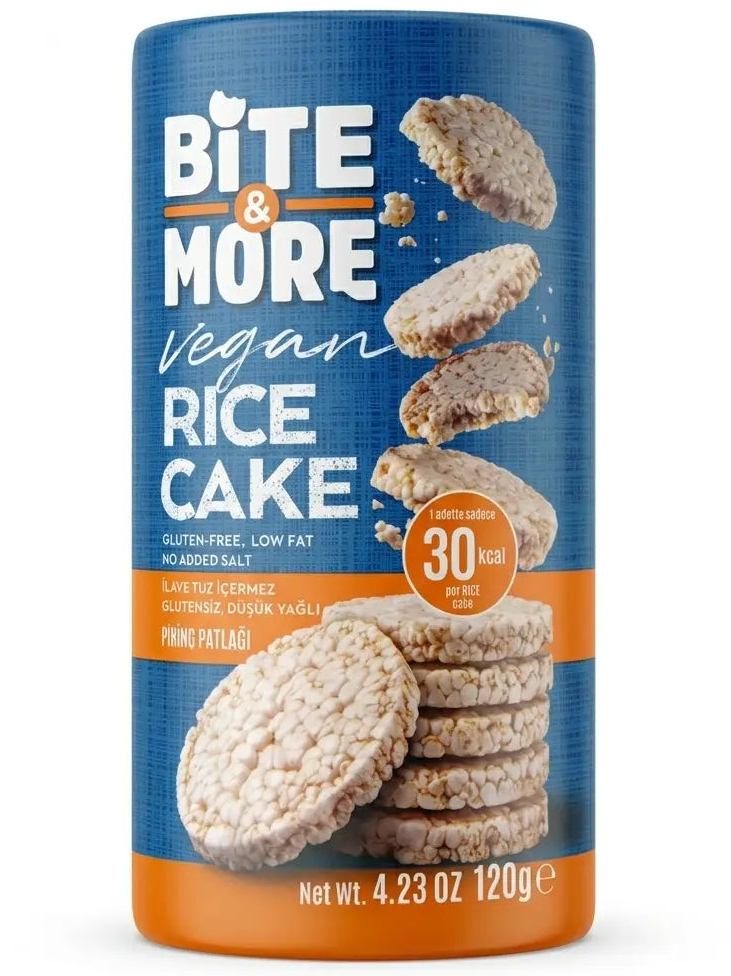 Bite & More Vegan Crunch Cakes – Gluten‑Free, Low‑Calorie, No Added Salt (120g) Bite & More