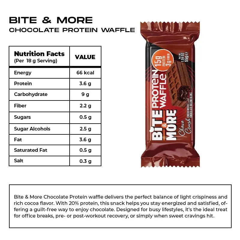 Bite & more Protein waffles No Added Sugar | 50g Bite & more