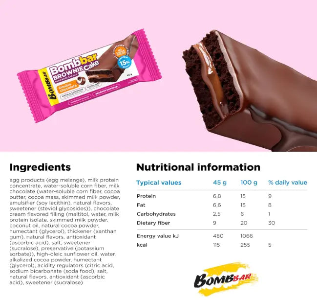 Bombbar Brownie Protein Brownie Cake 20x45g Puzzle Supps