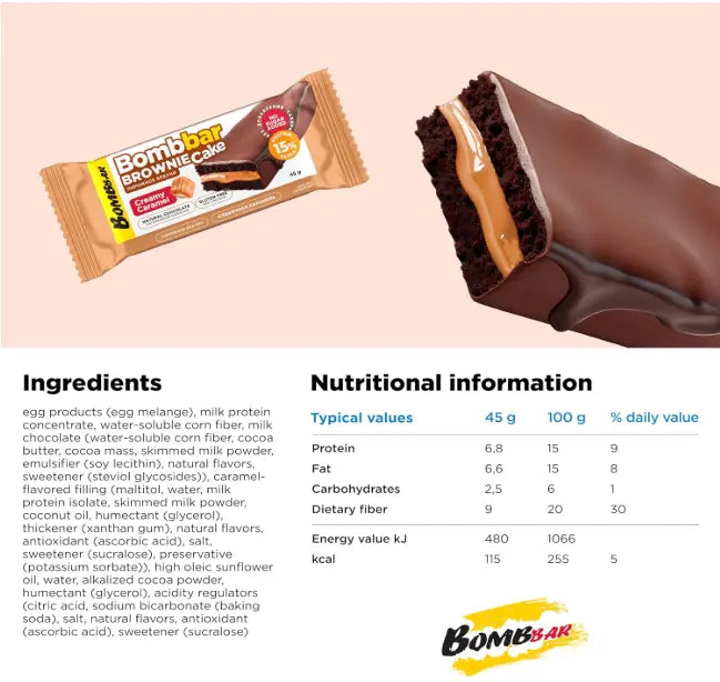 Bombbar Brownie Protein Brownie Cake 20x45g Puzzle Supps