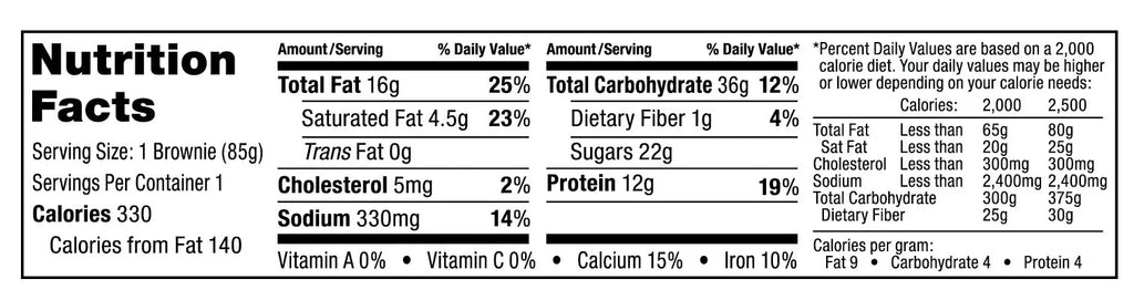 Bake City Brownie + Protein Double Chocolate 16 pieces per Box (16x70.5g) 1128g. Bake City