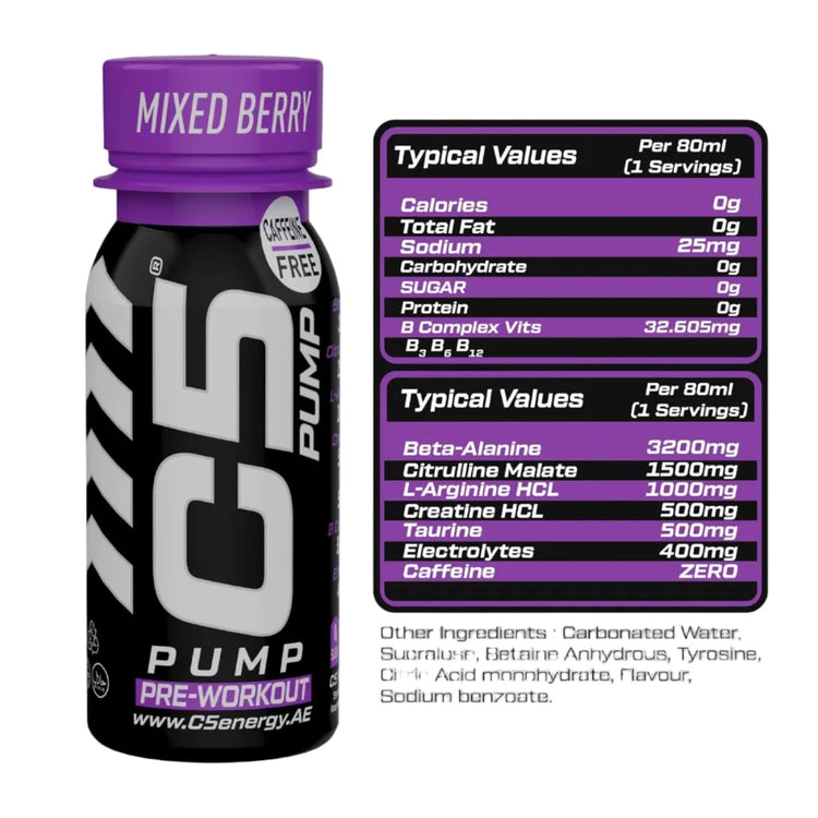 C5 Pump sugaar free Pre-Workout Shot 77ml Puzzle Supps