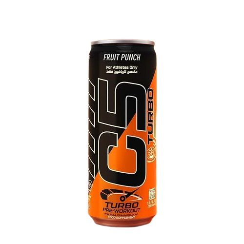 C5 Turbo Pre‑Workout Drink – 355ml | 200mg Caffeine | Creatine HCL, Beta‑Alanine & L‑Citrulline | Zero Sugar | Pack of 12 ultramade