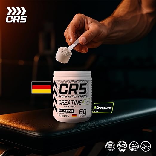 CR5 Creapure® Creatine Monohydrate Powder – Micronized, Pharmaceutical Grade | Unflavoured, 5000mg Per Serving, 60 Servings (300g) ultamade