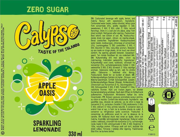 Calypso Sparkling Zero 330ml calypso