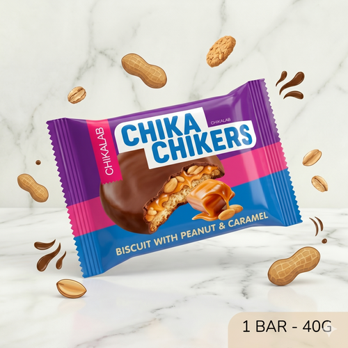 Chikalab Chika Chikers Cookie | Peanut & Caramel | 10x40g Chikalab