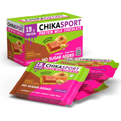 Chikalab Chika Sport Protein milk pstachio kunafa Chocolate 100gx4 Puzzle Supps