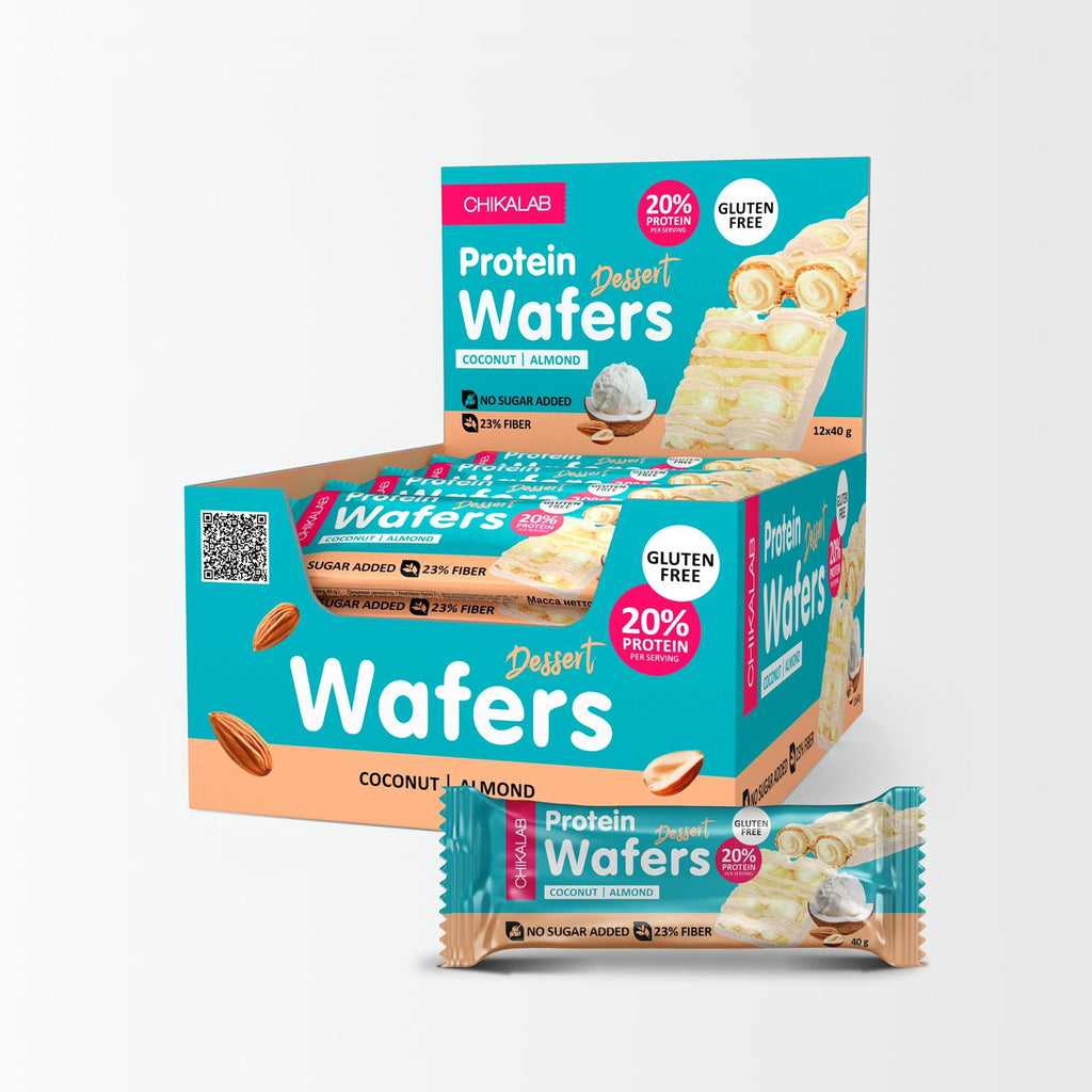 Chikalab Protein Wafer bars: High-Protein- Gluten-Free, Sugar-Free and Delicious|  12x40g- Box 680g Chikalab