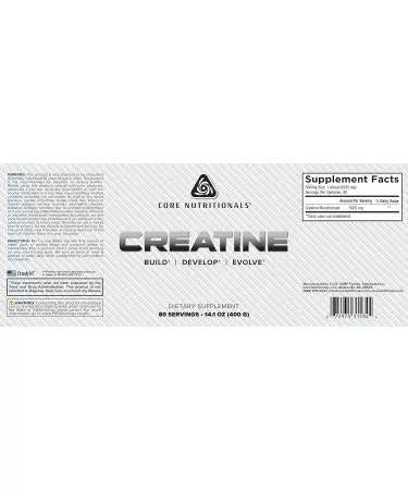 Core Nutrition Creatine Increases Strength and Muscle Growth 5000 mg 80 Servings Core Nutrition
