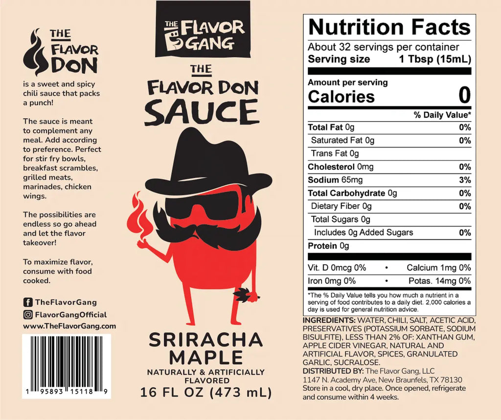 The Flavor Gang Flavour Don Sriracha Mapple Sauce 473ml The Flavor Gang