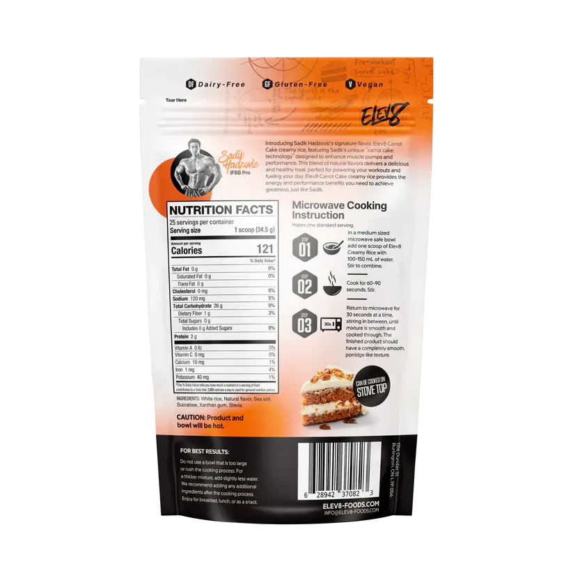 ELEV8 Creamy Rice – High-Protein, Vegan, Gluten-Free | No-Cook, Ready in 30 Seconds Elev8