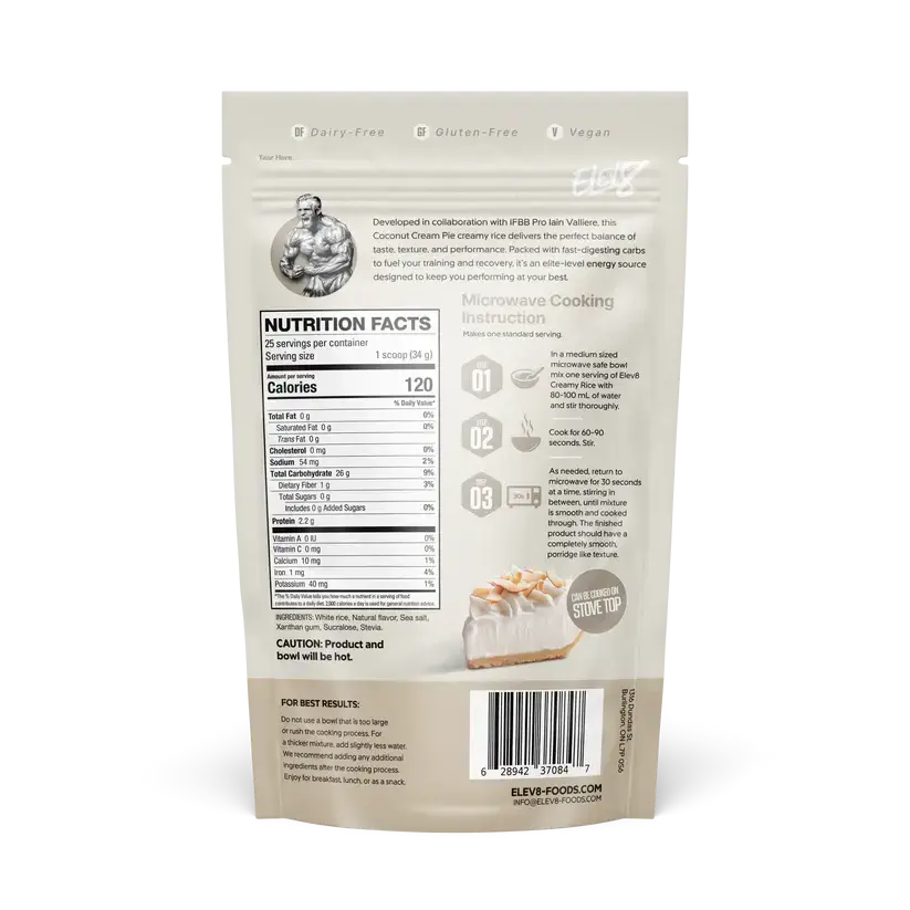 Elev8 Creamy rice: High Protein, No-Cook, Ready in 30 Seconds- 300g Elev8