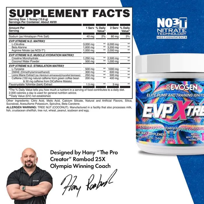 EVOGEN EVP XTREME Best Pre-Workout Supplement in the UAE – Extreme Muscle Pumps, Energy & Focus Evogen