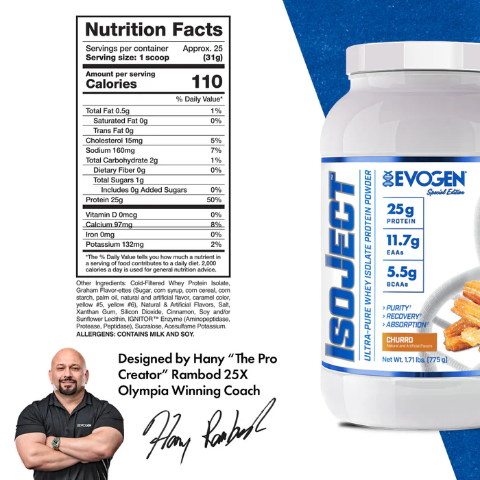 EVOGEN ISOJECT Ultra-Pure Whey Isolate – Low Calorie, Zero Sugar, Gluten-Free- 910g Evogen