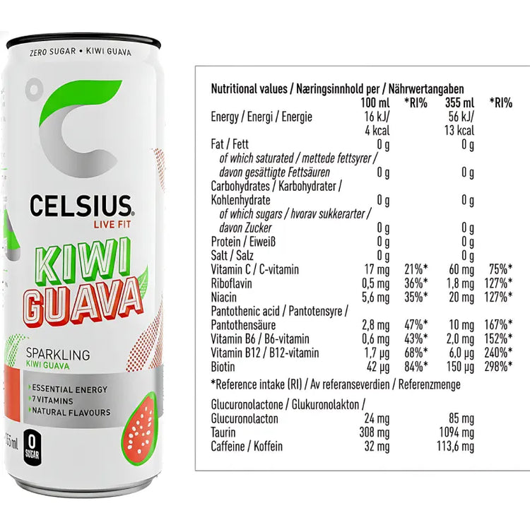 Energize Your Day with Celsius Sparkling Energy Drinks - 12-Pack of 335ml Cans Celsius