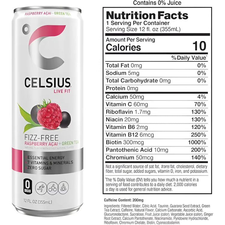 Energize Your Day with Celsius Sparkling Energy Drinks - 12-Pack of 335ml Cans Celsius
