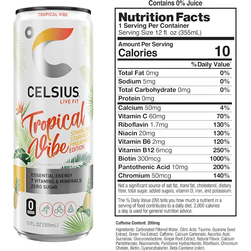 Energize Your Day with Celsius Sparkling Energy Drinks - 12-Pack of 335ml Cans Celsius
