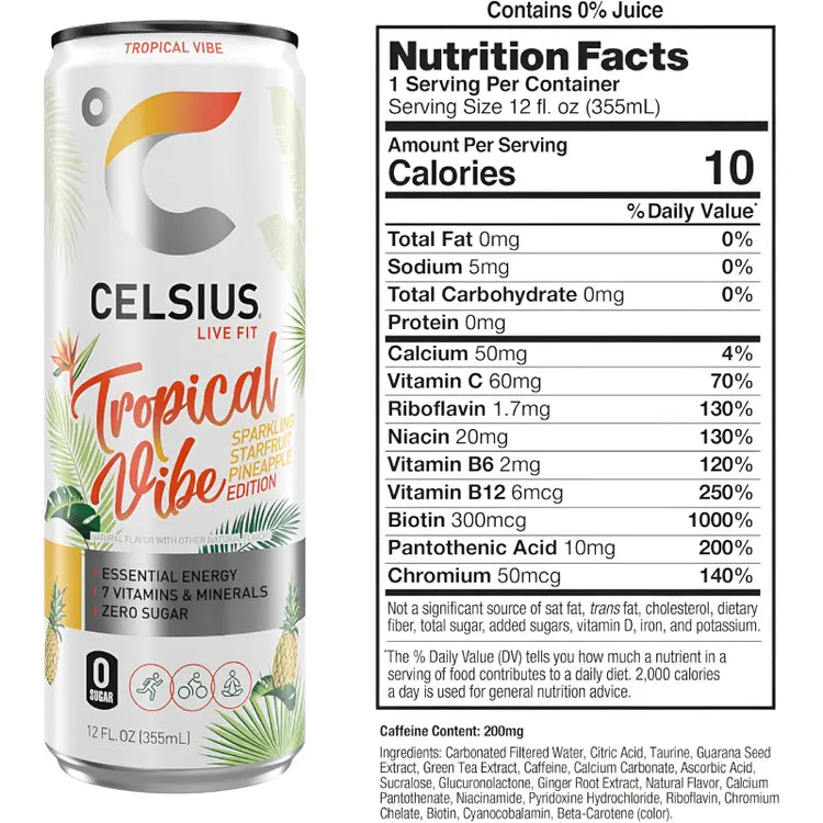 Energize Your Day with Celsius Sparkling Energy Drinks - 12-Pack of 335ml Cans Celsius