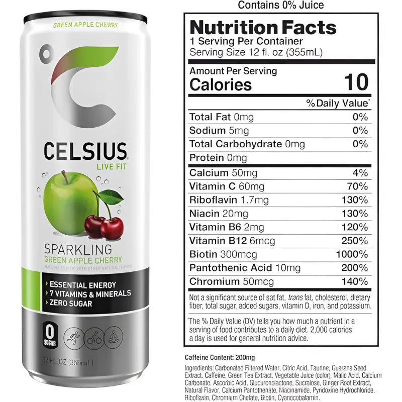 Energize Your Day with Celsius Sparkling Energy Drinks - 12-Pack of 335ml Cans Celsius