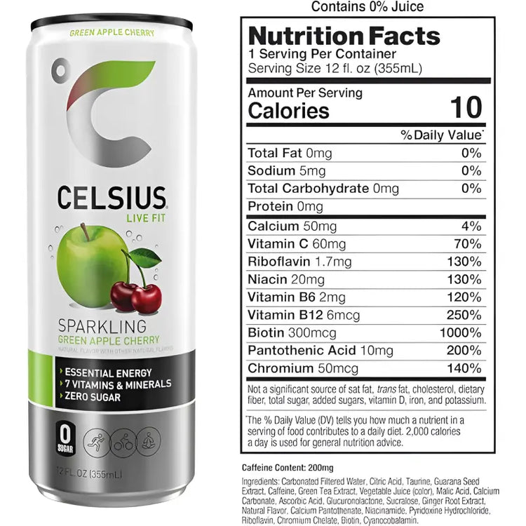 Energize Your Day with Celsius Sparkling Energy Drinks - 12-Pack of 335ml Cans Celsius