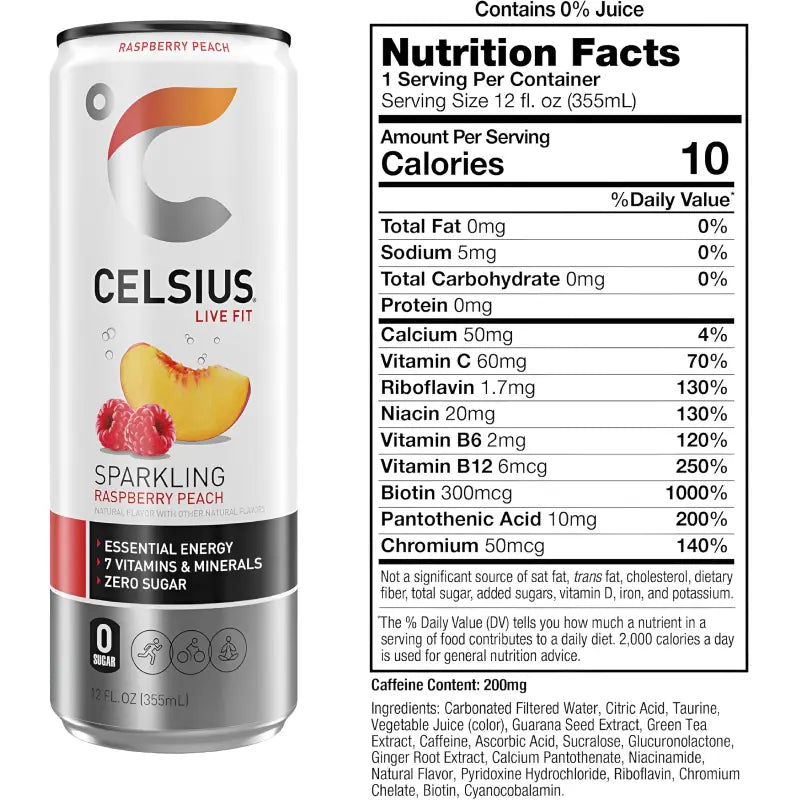 Energize Your Day with Celsius Sparkling Energy Drinks - 12-Pack of 335ml Cans Celsius