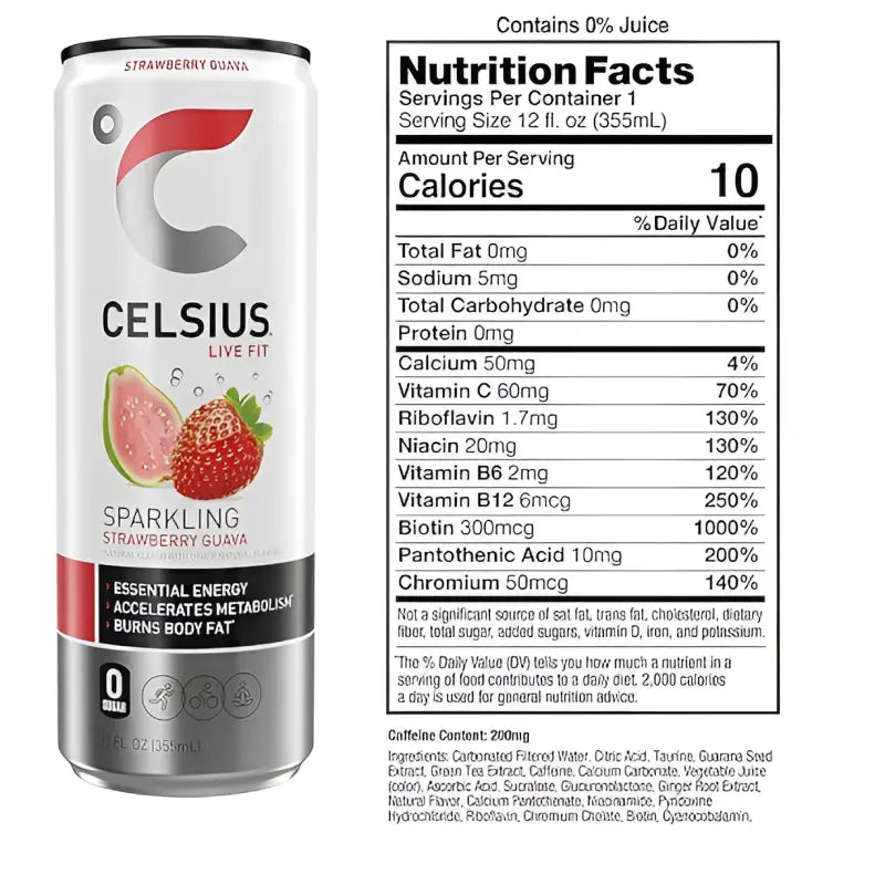Energize Your Day with Celsius Sparkling Energy Drinks - 12-Pack of 335ml Cans Celsius