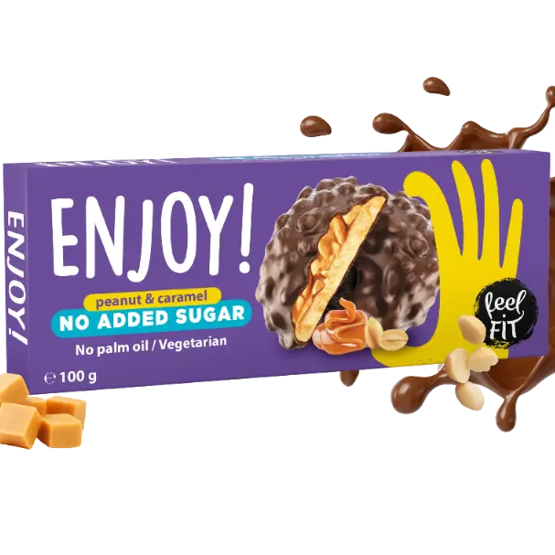 Feel Fit Enjoy Cookies Peanut & Caramel No added Sugar| No Palm oil| Vegetarian 100g Puzzle Supps