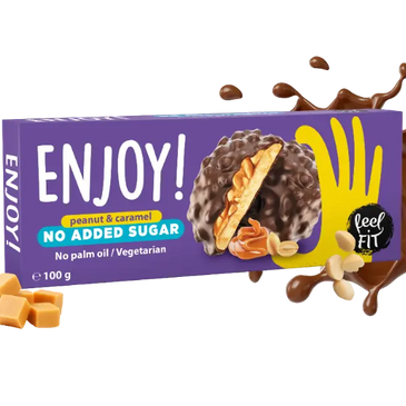 Feel Fit Enjoy Cookies Peanut & Caramel No added Sugar| No Palm oil| Vegetarian 100g Puzzle Supps