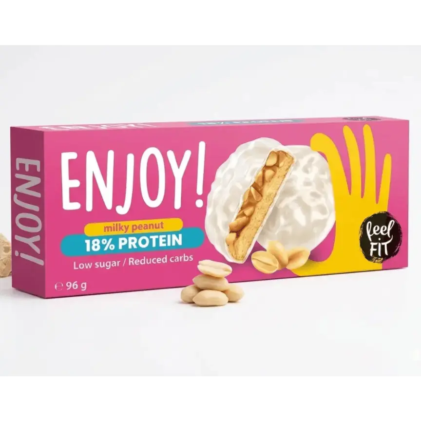 Feel Fit Enjoy! Choco & Peanut Protein Cookies – Low Sugar, 17% Protein, No Palm Oil – 96g Feel Fit